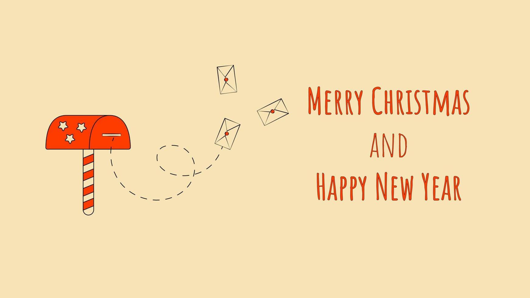 carta a santa claus feliz navidad y feliz año nuevo tarjeta de felicitación o fondo en estilo retro para web vector
