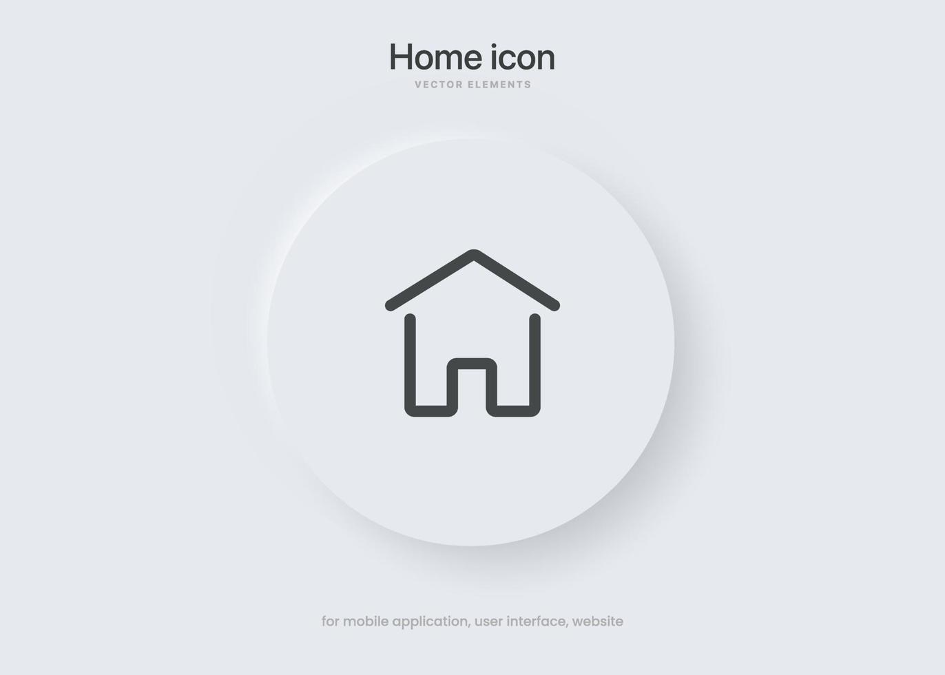 3D minimal modern home, homepage, base, main page, house push button