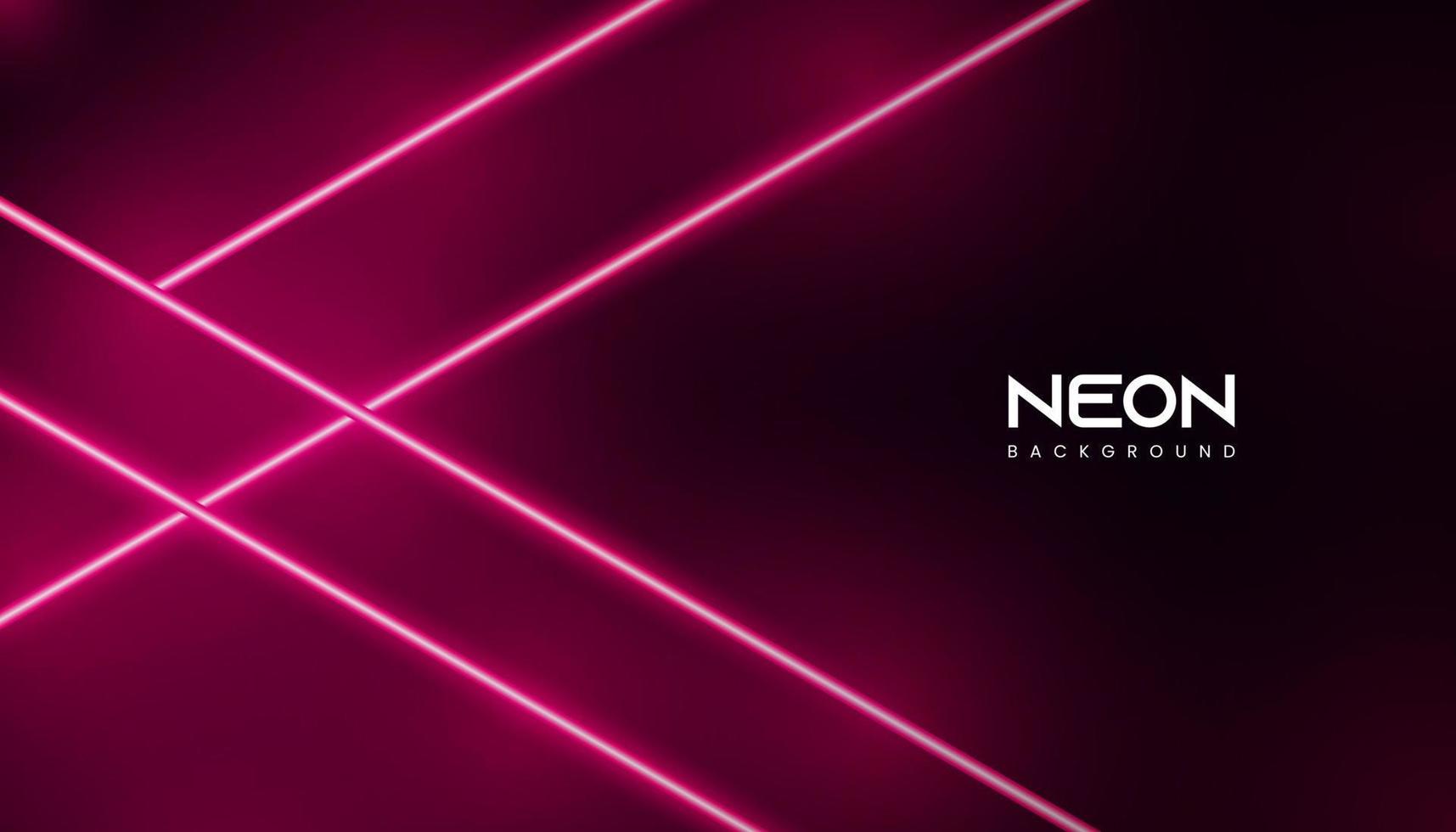 abstract magenta neon light lines with smoke background vector