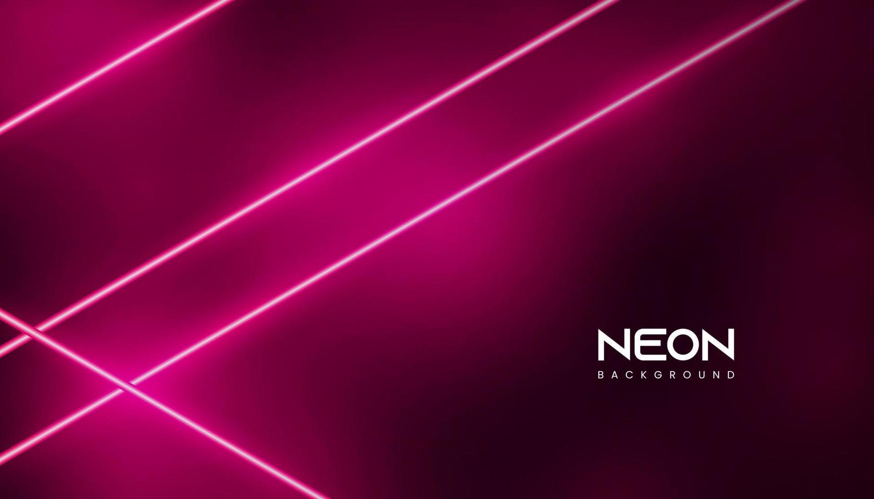 abstract magenta neon light lines with smoke background vector