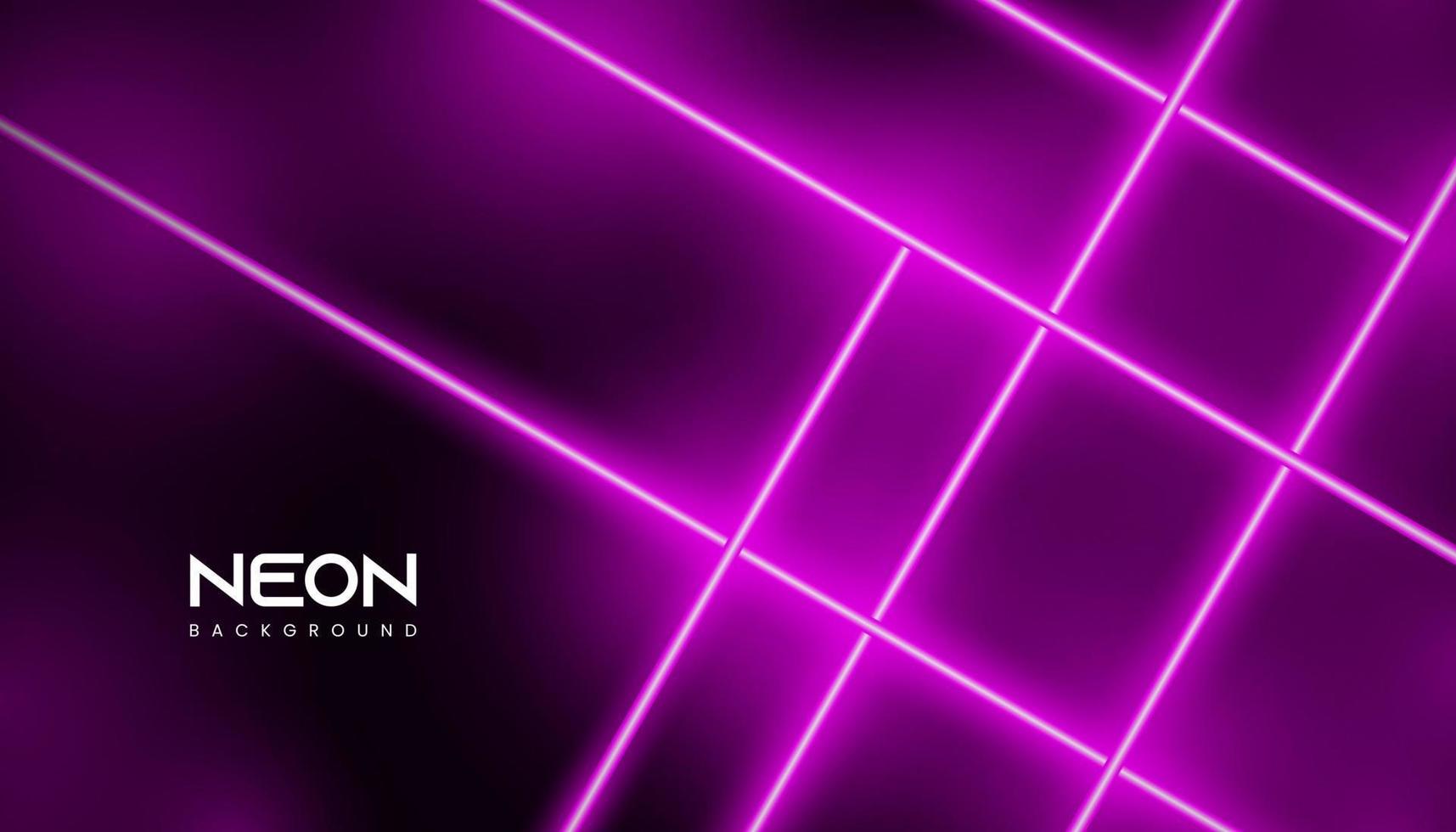 abstract purple neon light lines with smoke background vector