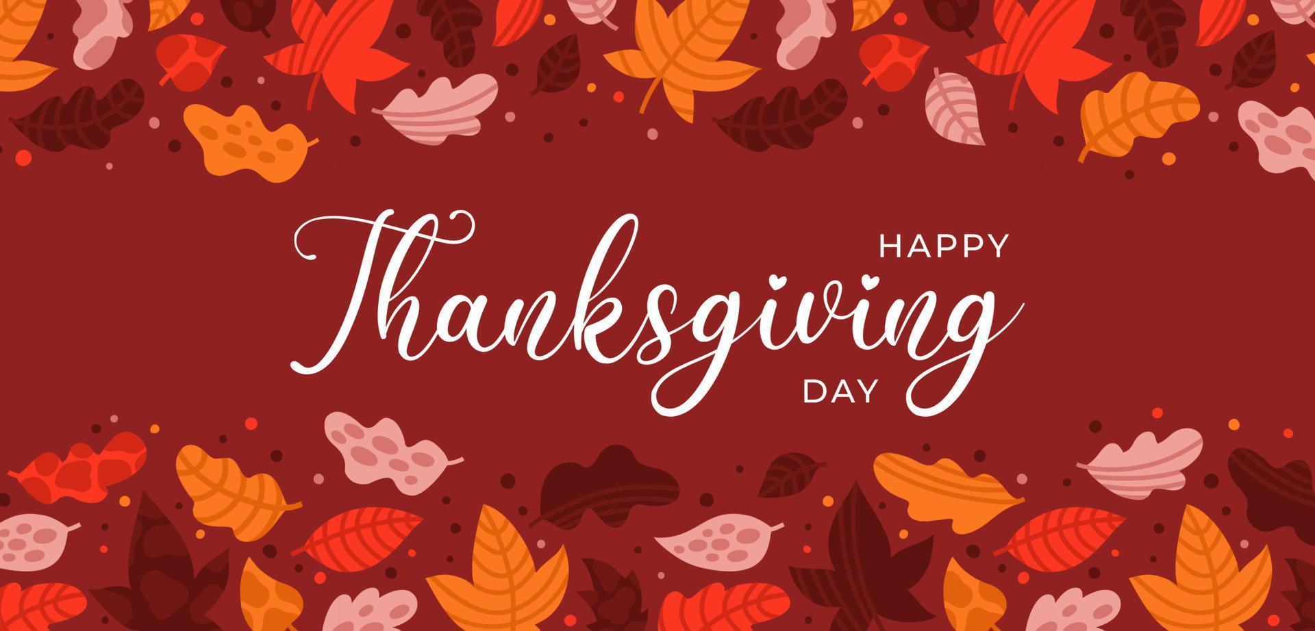 Background with colorful autumn leaves for Happy Thanksgiving Day vector