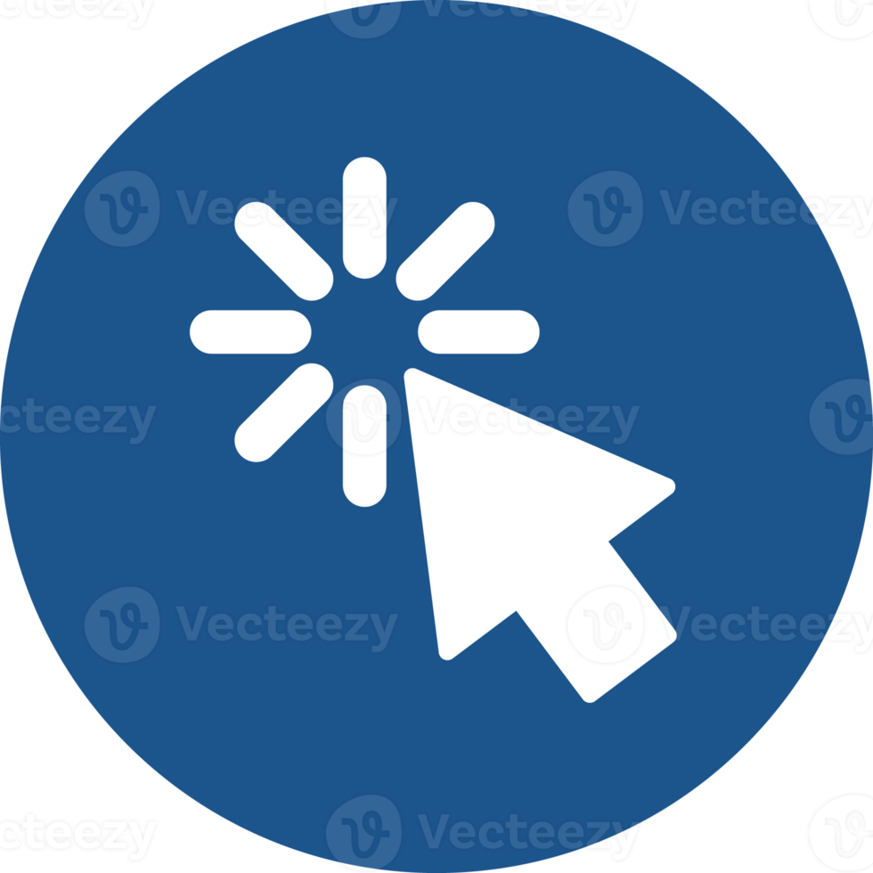 Cursor mouse icon design in blue circle. png