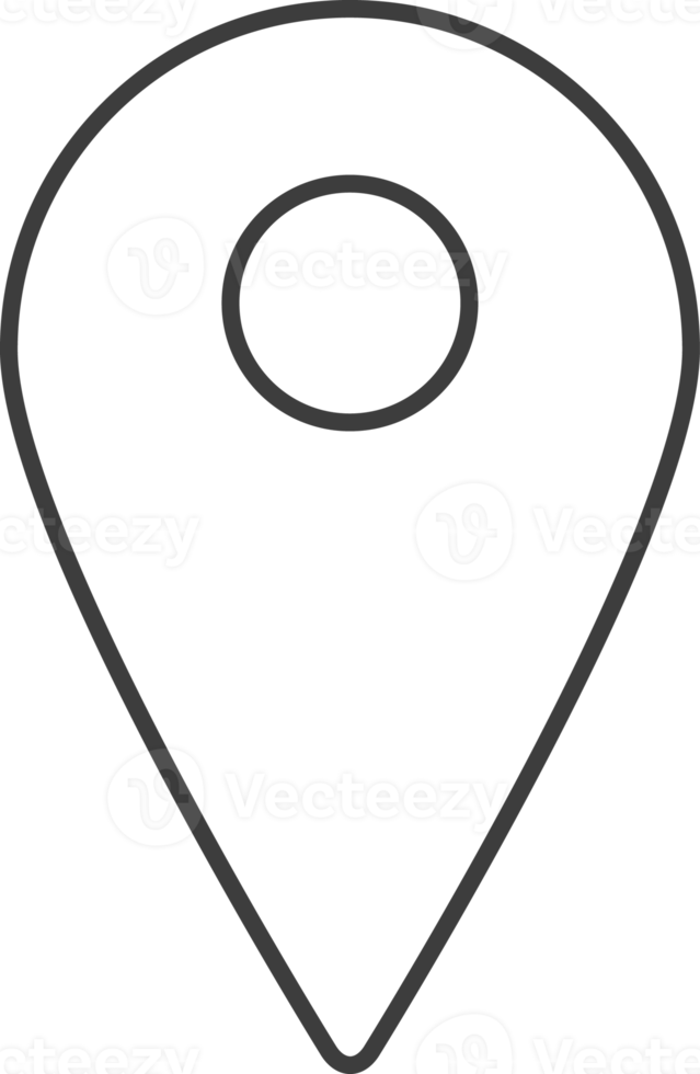 plats pekare stift tunn linje ikon, social ikon uppsättning. png