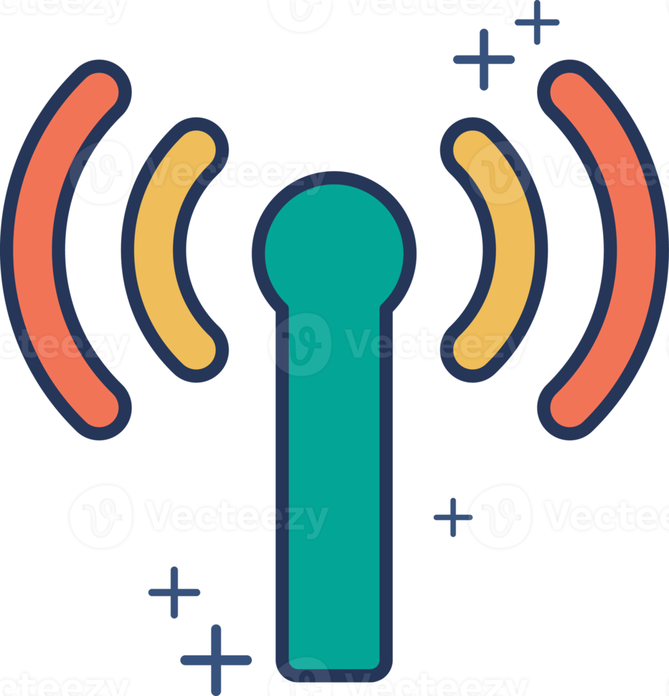 Wi-Fi-Symbol Illustration Glyph-Stil-Design mit Farbe und Pluszeichen. png