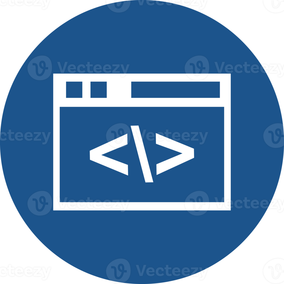 Programming icon design in blue circle. 14440948 PNG