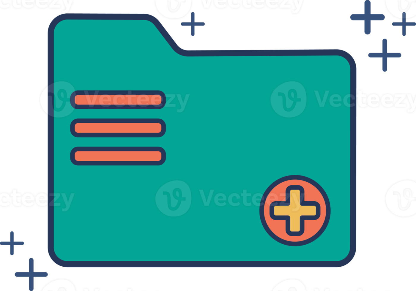 Add folder icon illustration glyph style design with color and plus sign. png
