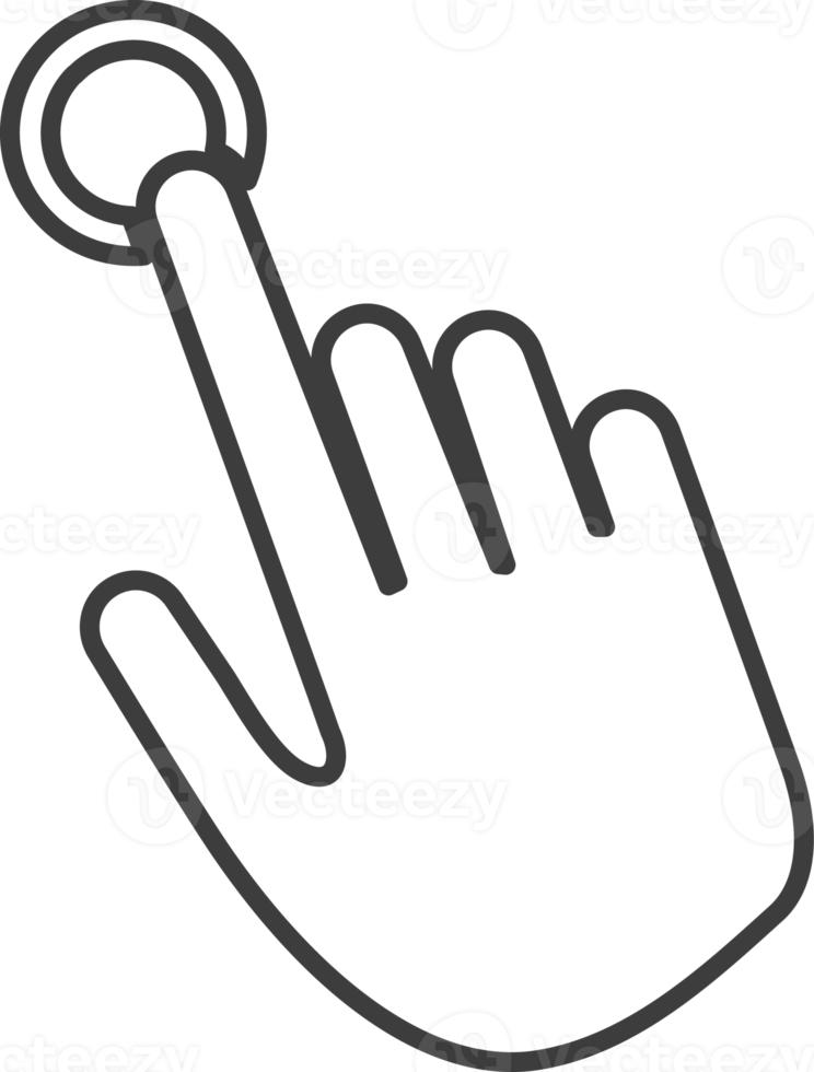Hand pointing thin line icon, Social icon set. png