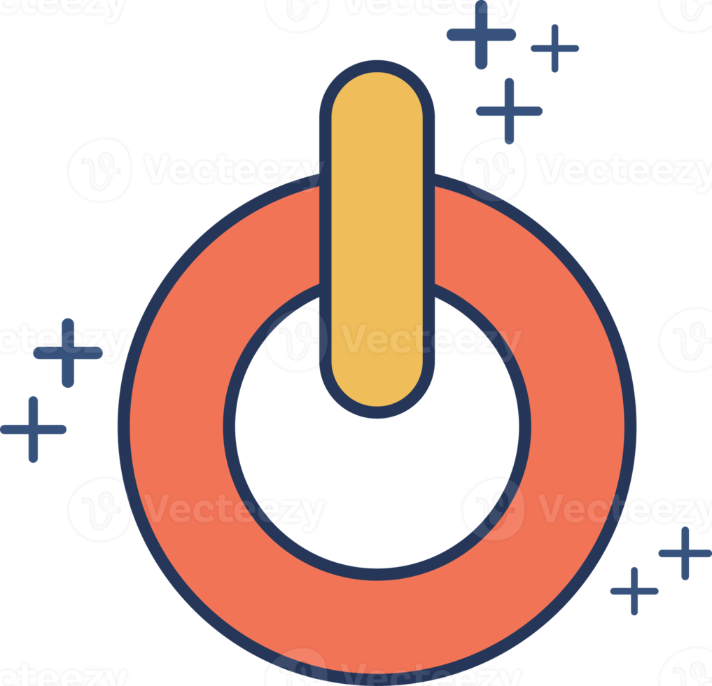 design de estilo glifo de ilustração de ícone de botão de energia com cor e sinal de adição. png