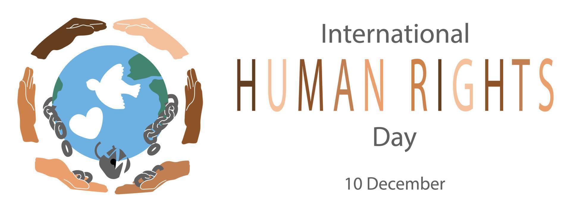 Human rights international day 10 December vector illustration