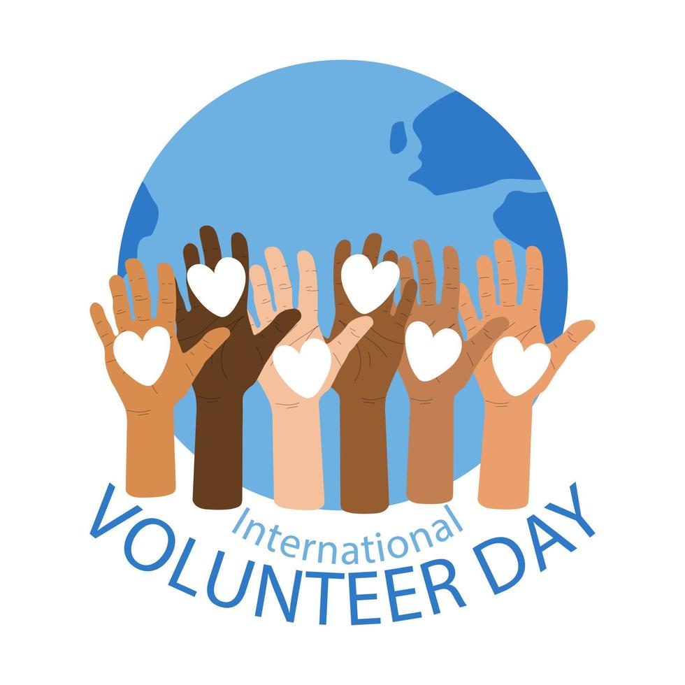 International volunteer day vector illustration isolated on white