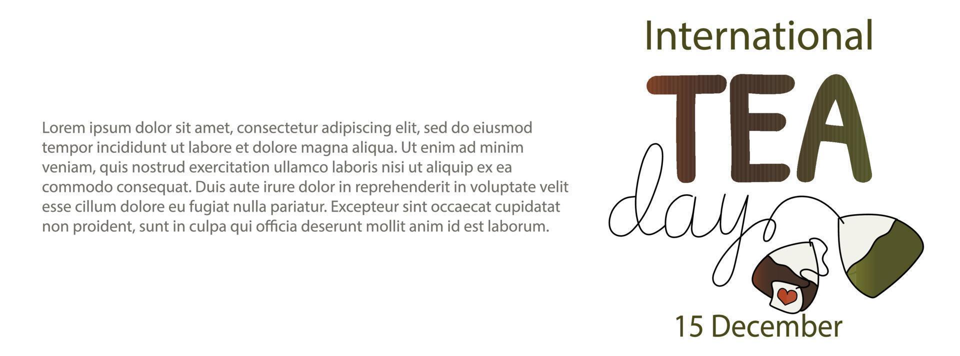 International tea day 15 December vector illustration