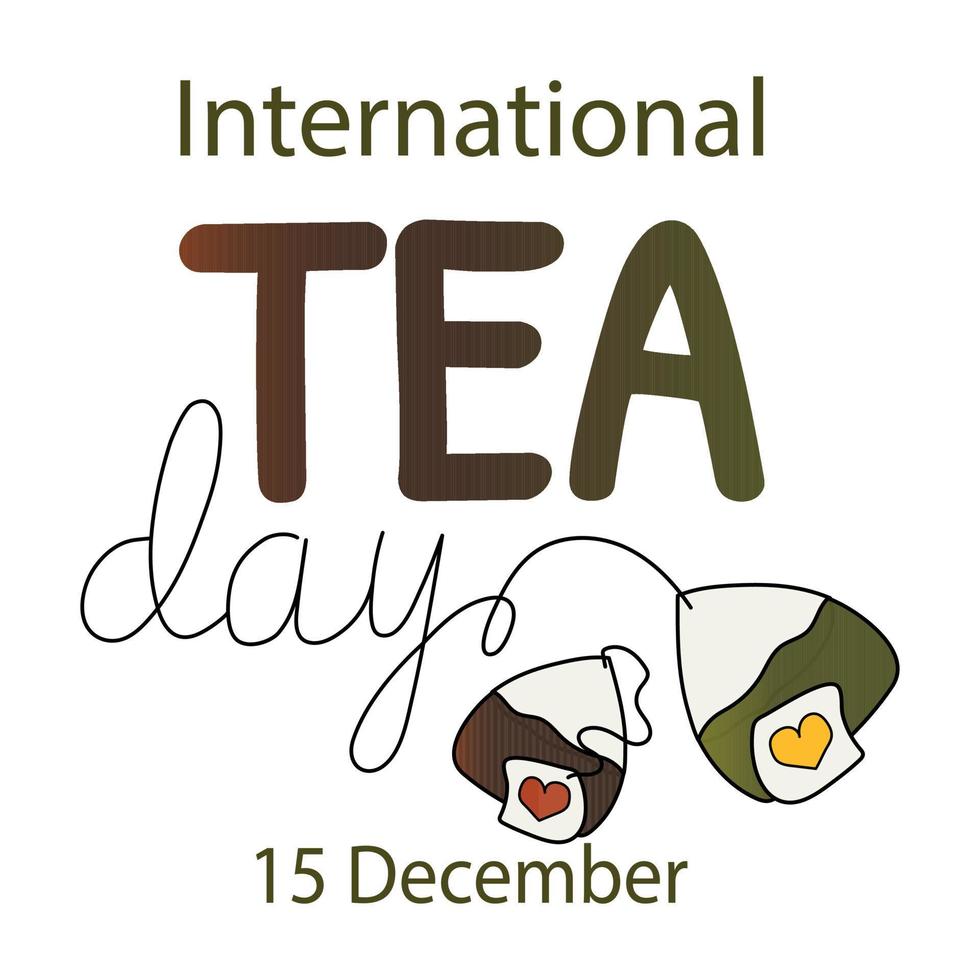 día internacional del té 15 de diciembre ilustración vectorial vector