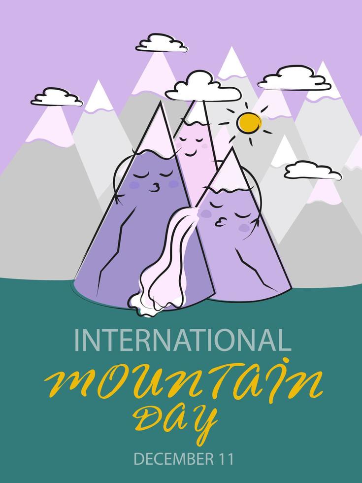 International mountain day greeting card vector illustration