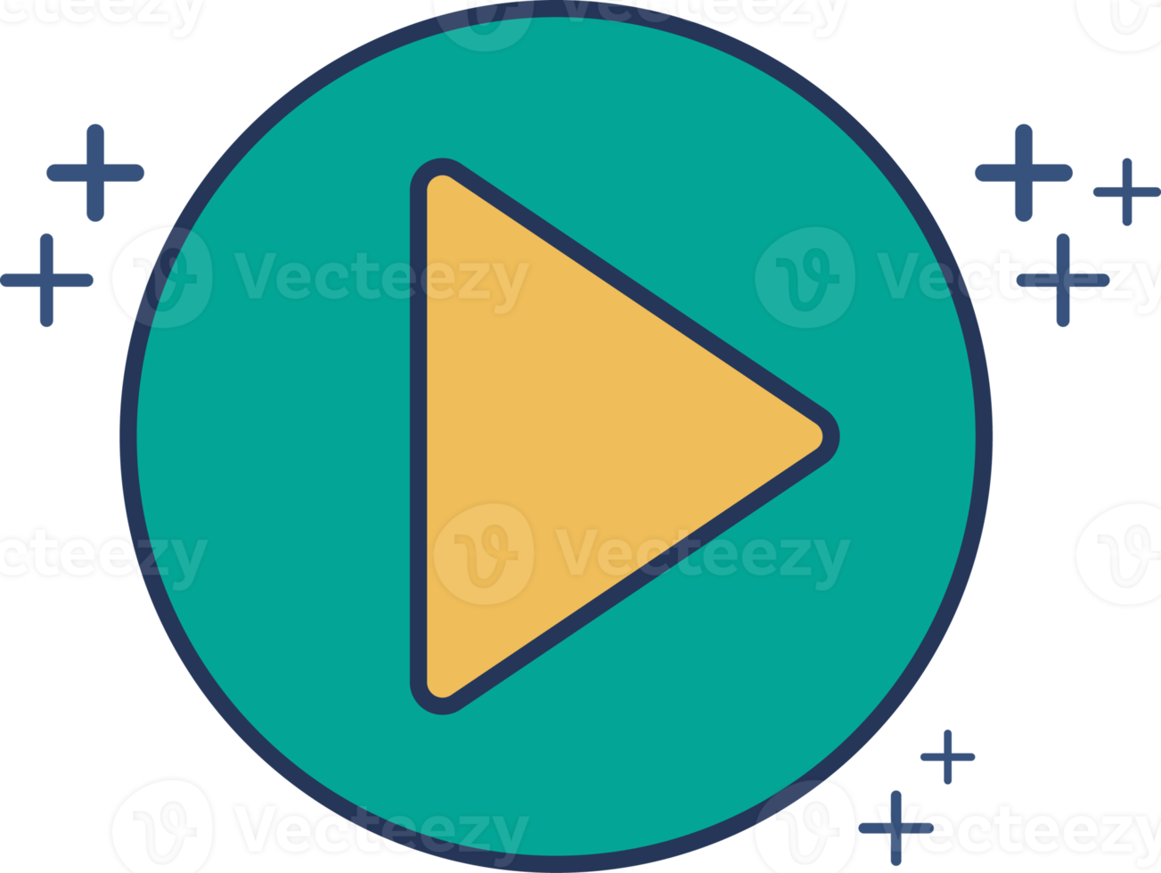 jouer la conception de style de glyphe d'illustration d'icône avec la couleur et le signe plus. png