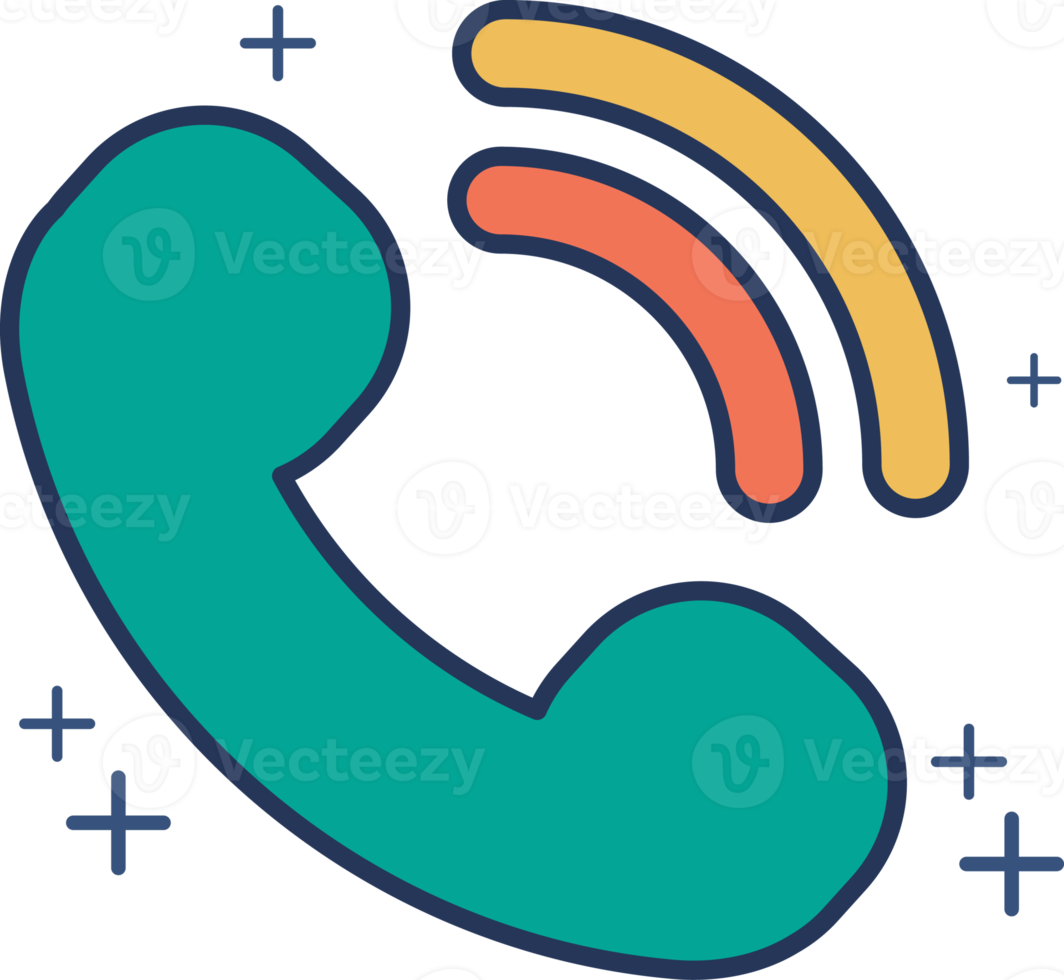 conception de style de glyphe d'illustration d'icône d'appel téléphonique avec couleur et signe plus. png