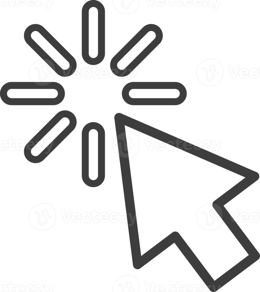 Cursor-Maus-Symbol mit dünner Linie, soziales Icon-Set. png