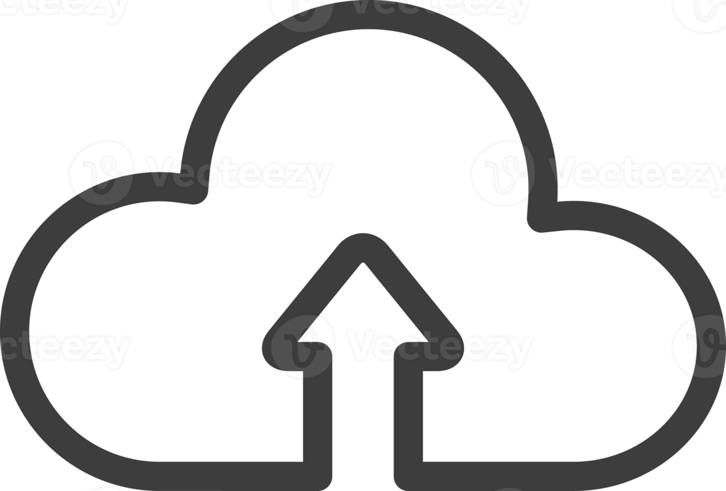 Cloud upload thin line icon, Social icon set. png