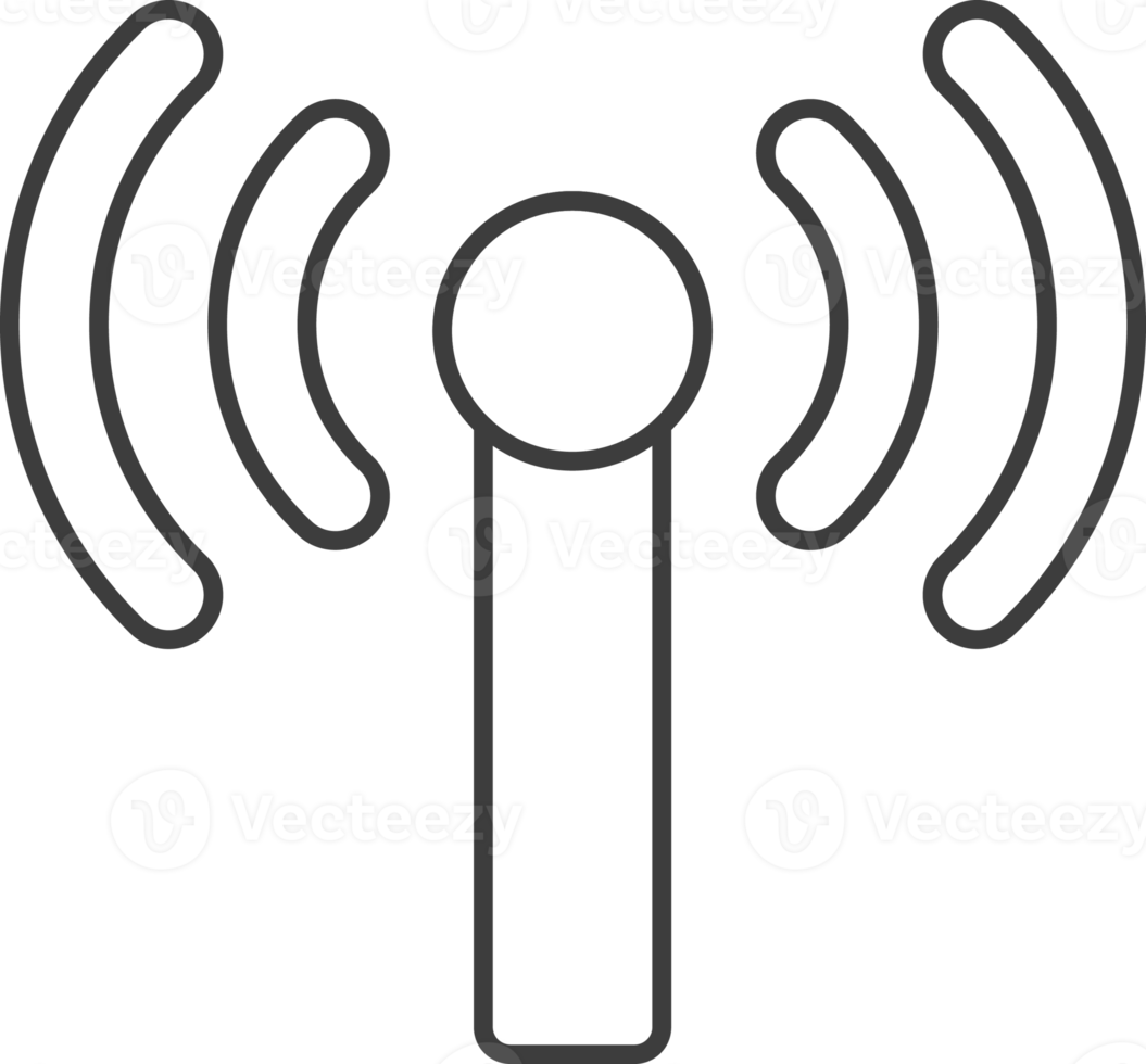 icono de línea delgada wifi, conjunto de iconos sociales. png