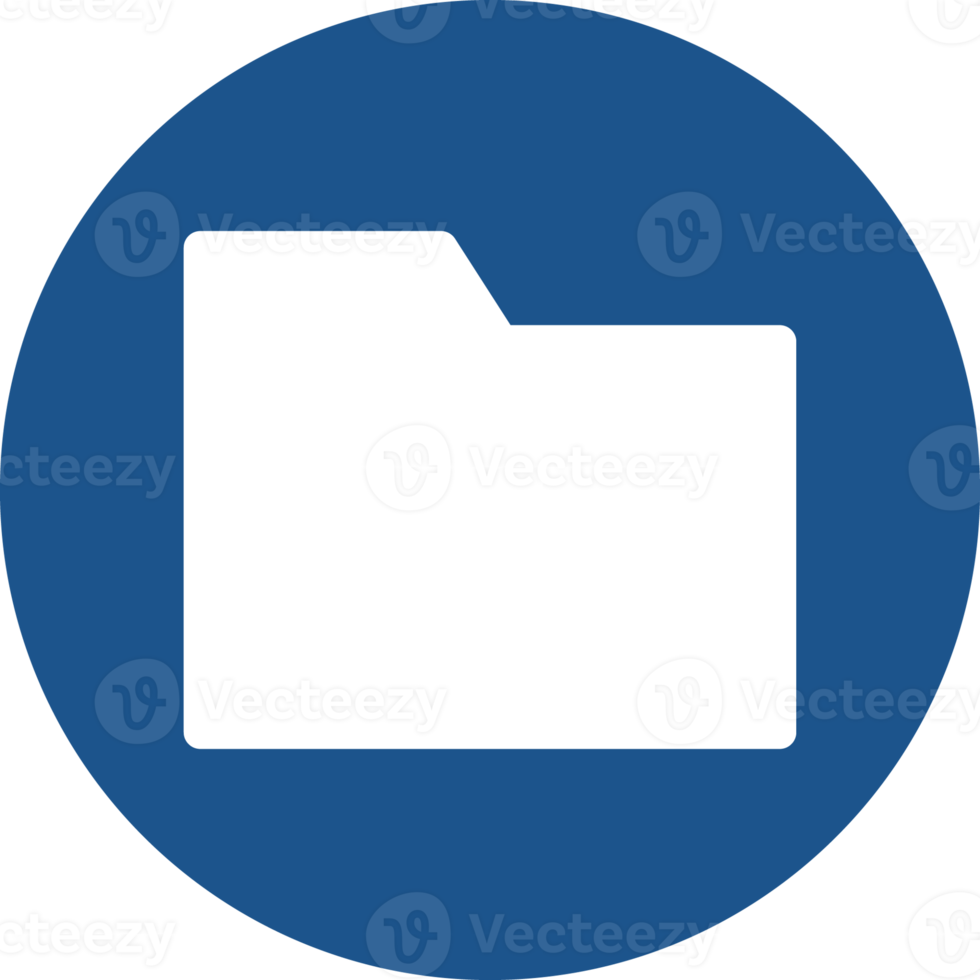 Folder icon design in blue circle. png