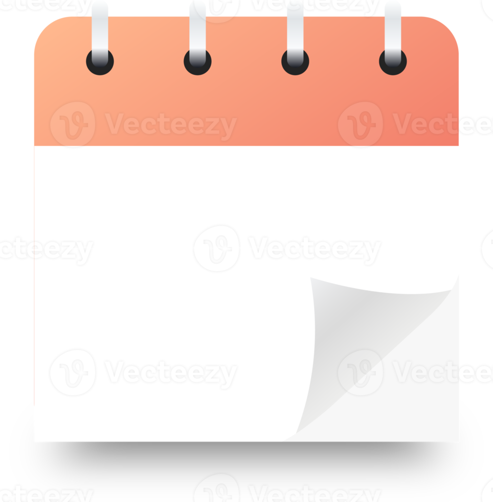 Colorful blank calendar illustration. Square calendar template. png