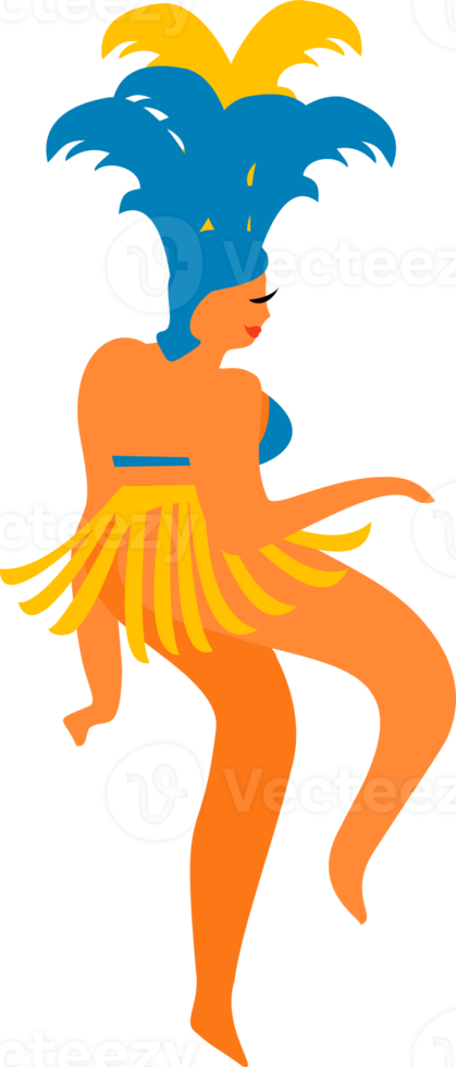 Woman dances. Brazilian carnival. Illustration png