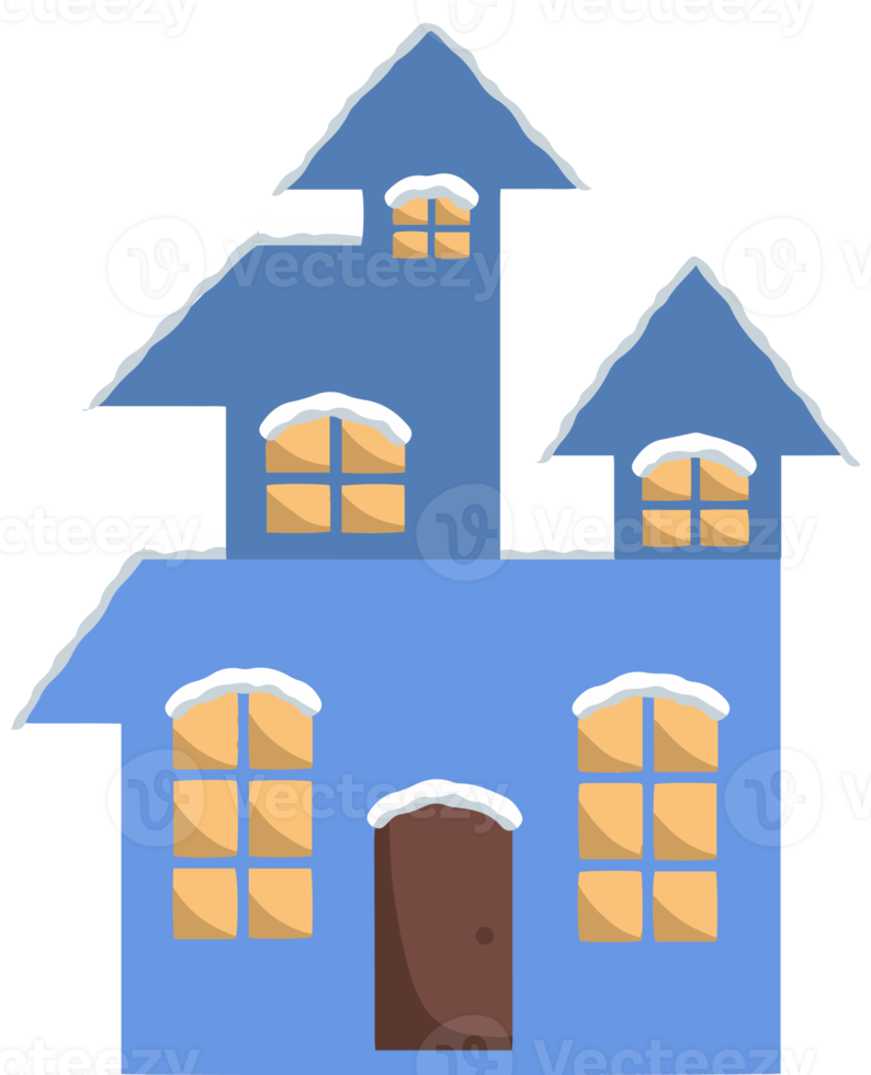 Kerstmis sneeuw huis png