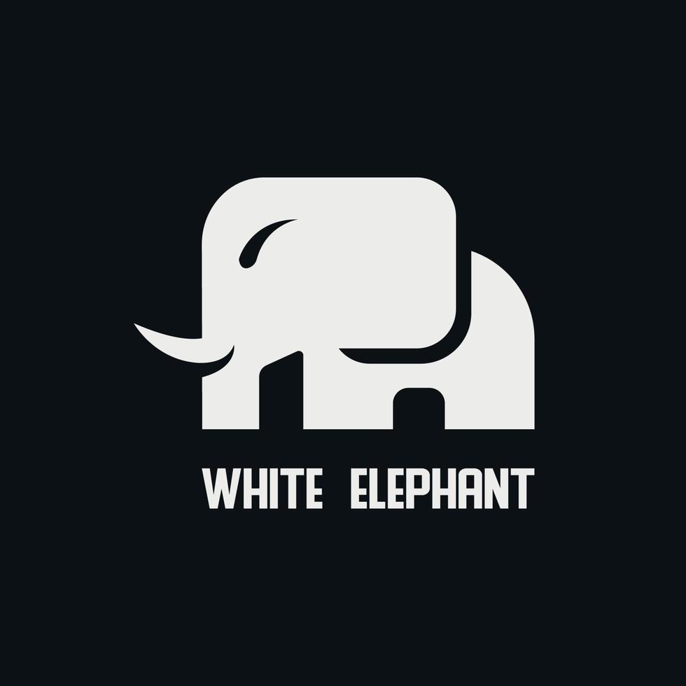 diseño del logotipo de la empresa con imagen de elefante blanco vector