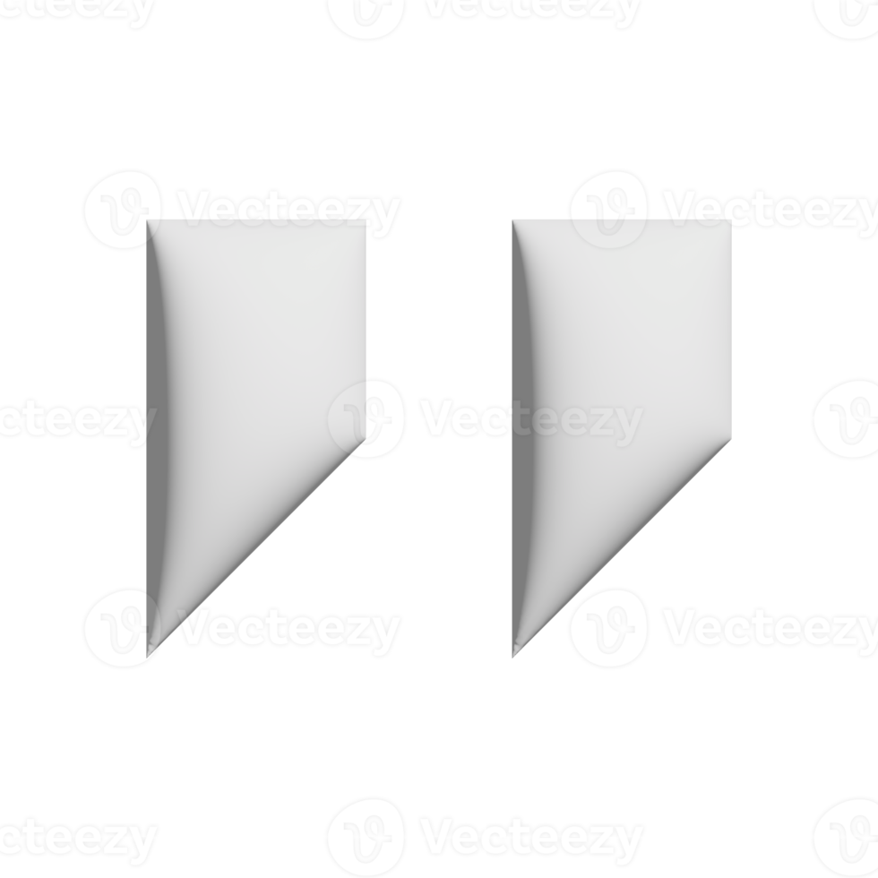 double quote sans ,left icon 3d design for application and website presentation png