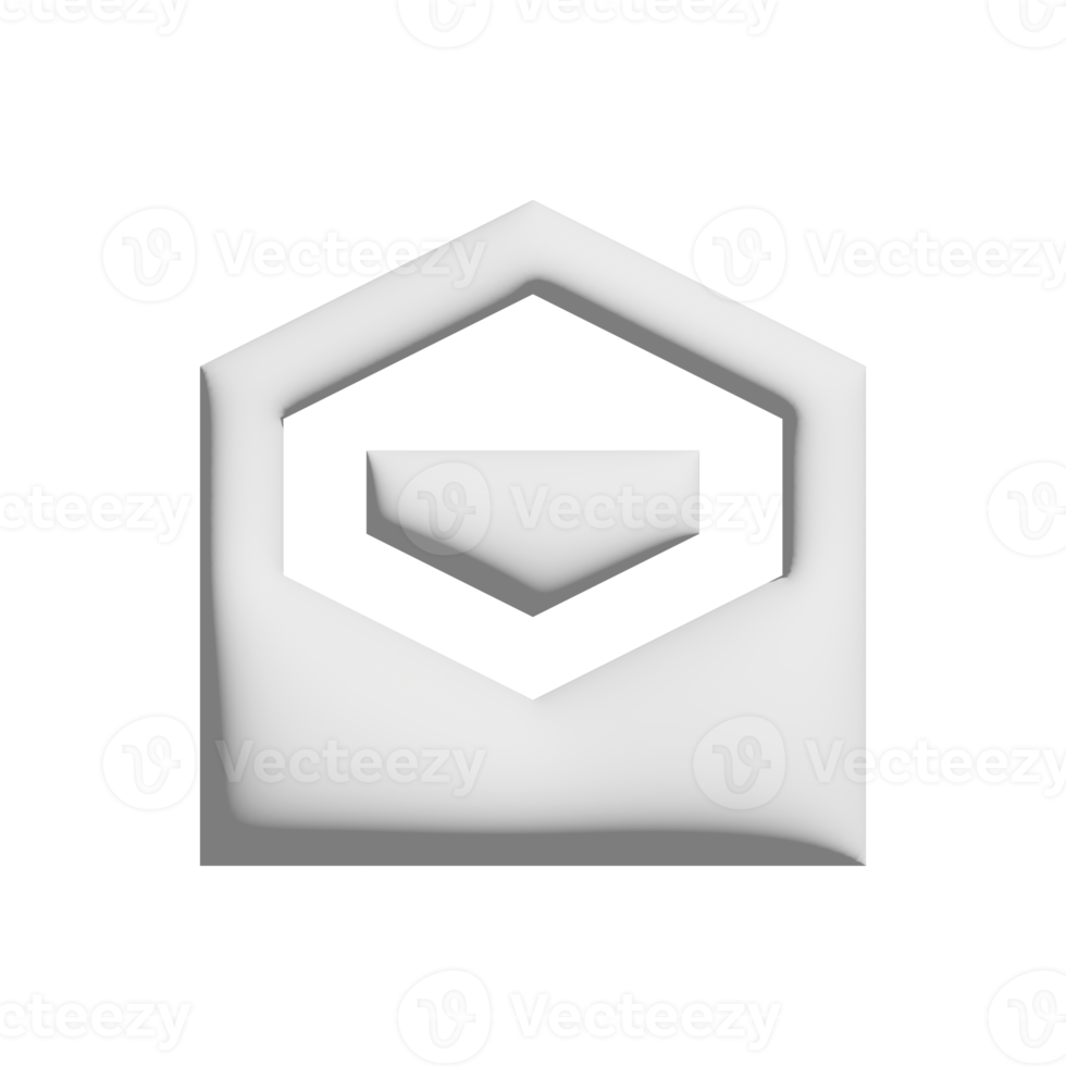 email open icon 3d design for application and website presentation png