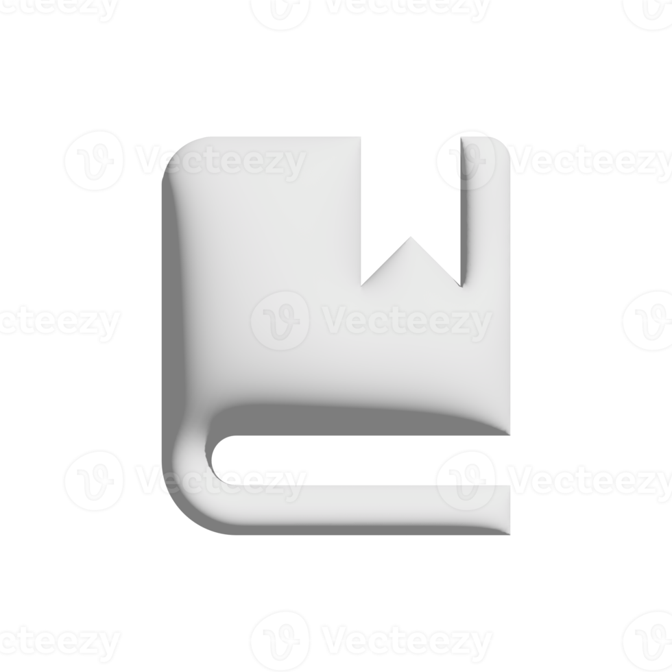 book icon 3d design for application and website presentation png