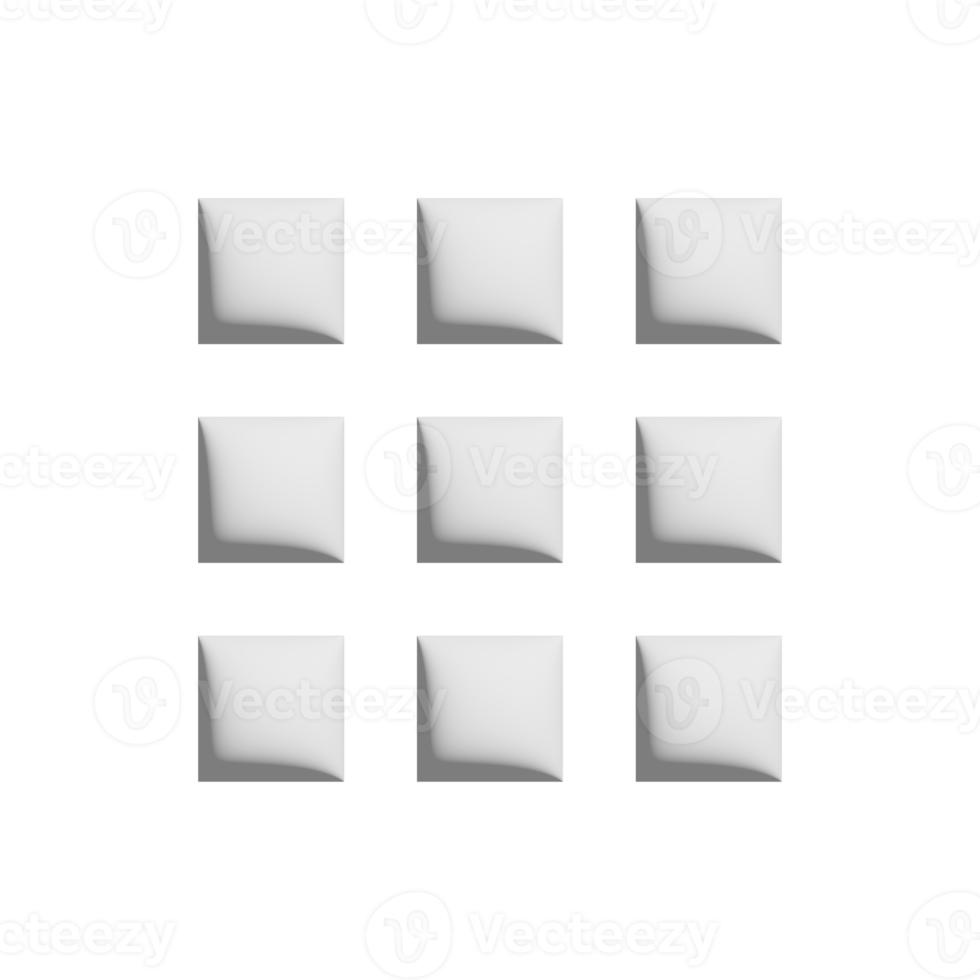 griglia tre su icona 3d design per applicazione e sito web presentazione png