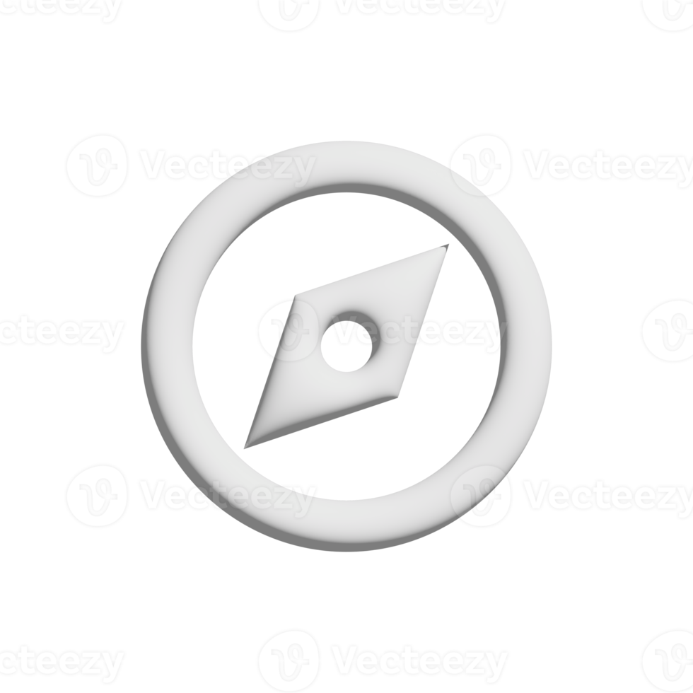compass icon 3d design for application and website presentation png