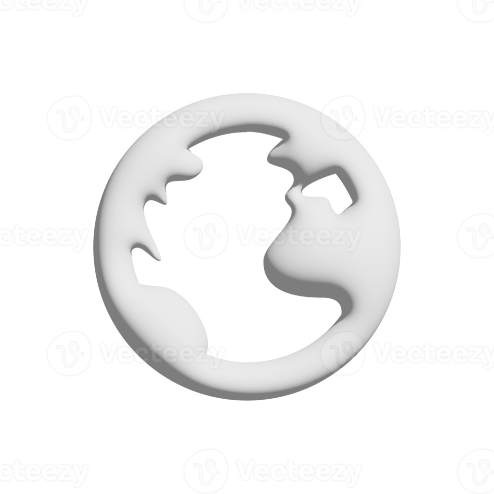 globe icon 3d design for application and website presentation png