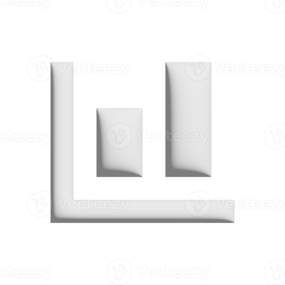 bar chart icon 3d design for application and website presentation png