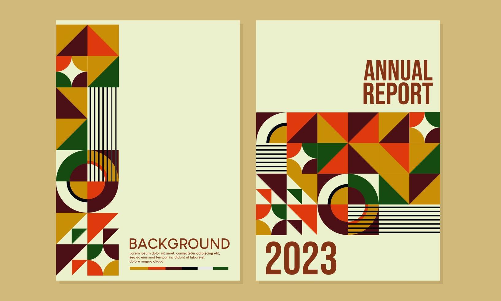 Bauhaus retro cover design set.Abstract geometric pattern background.A4 cover for annual reports, books, journals, catalogs, posters, flyers, banners vector