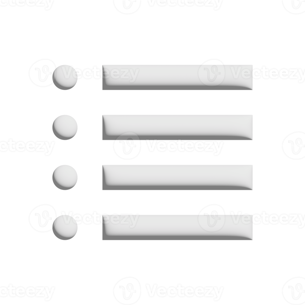 lijst icoon 3d ontwerp voor toepassing en website presentatie png