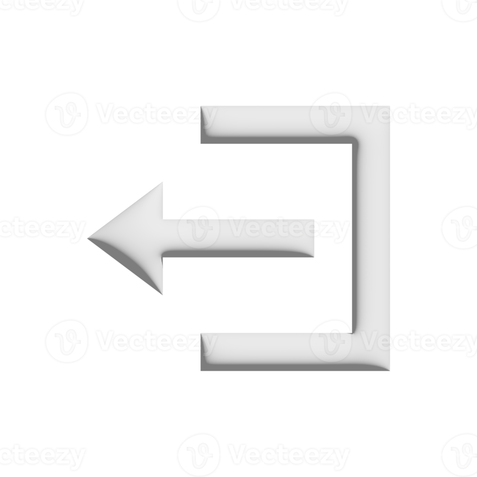 design 3d de ícone de logout de conta para apresentação de aplicativo e site png