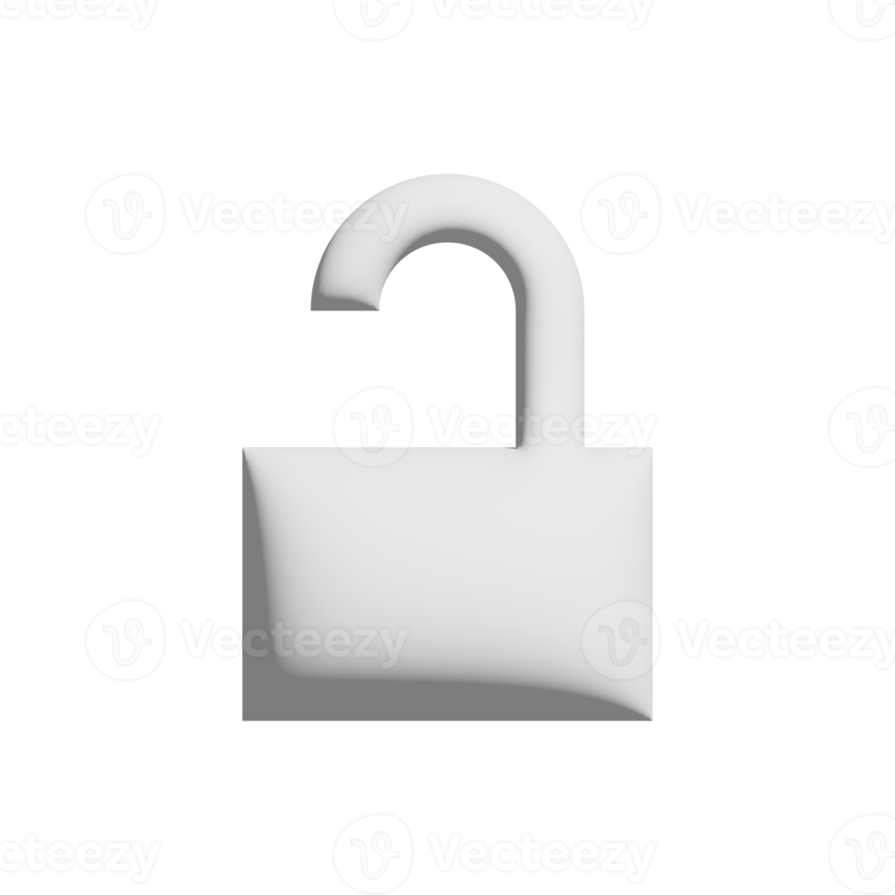lock unlocked icon 3d design for application and website presentation png
