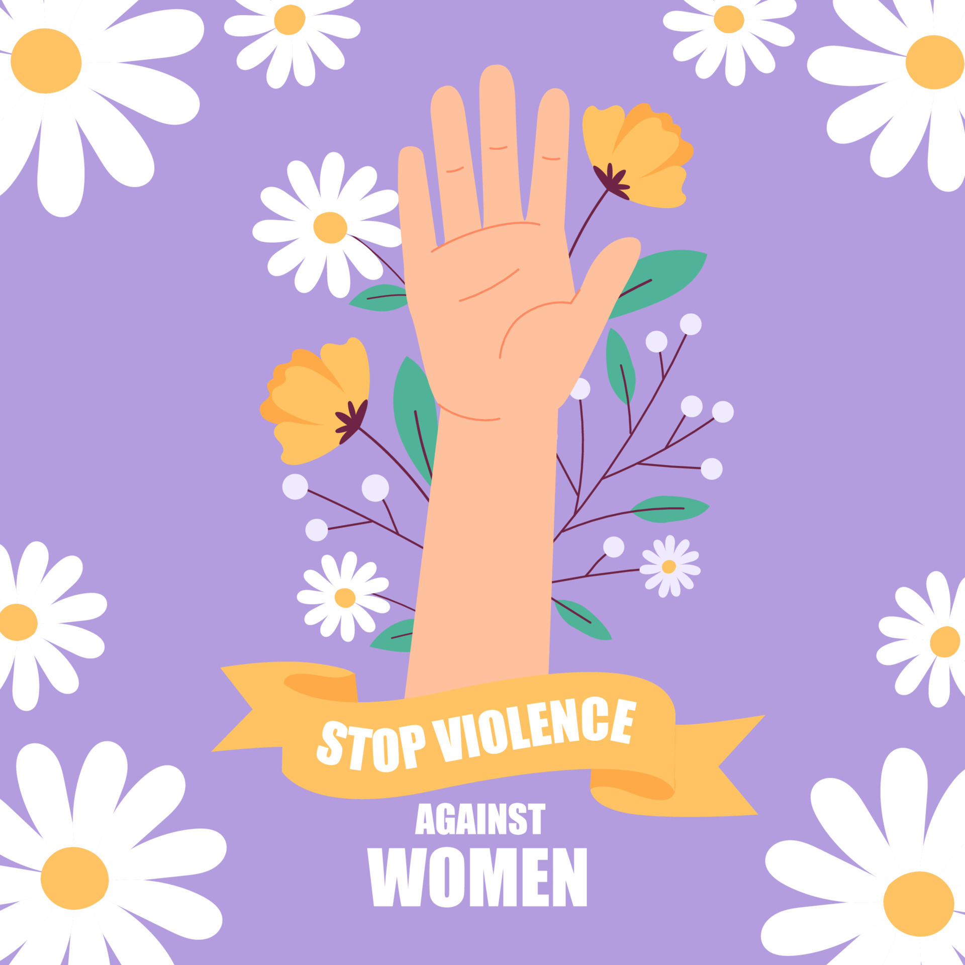 Hand drawn flat international day for the elimination of violence