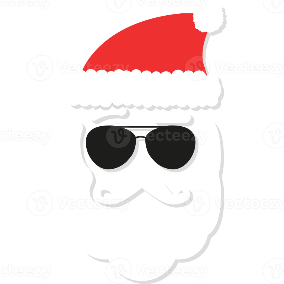 fresco santa claus con gafas negras png