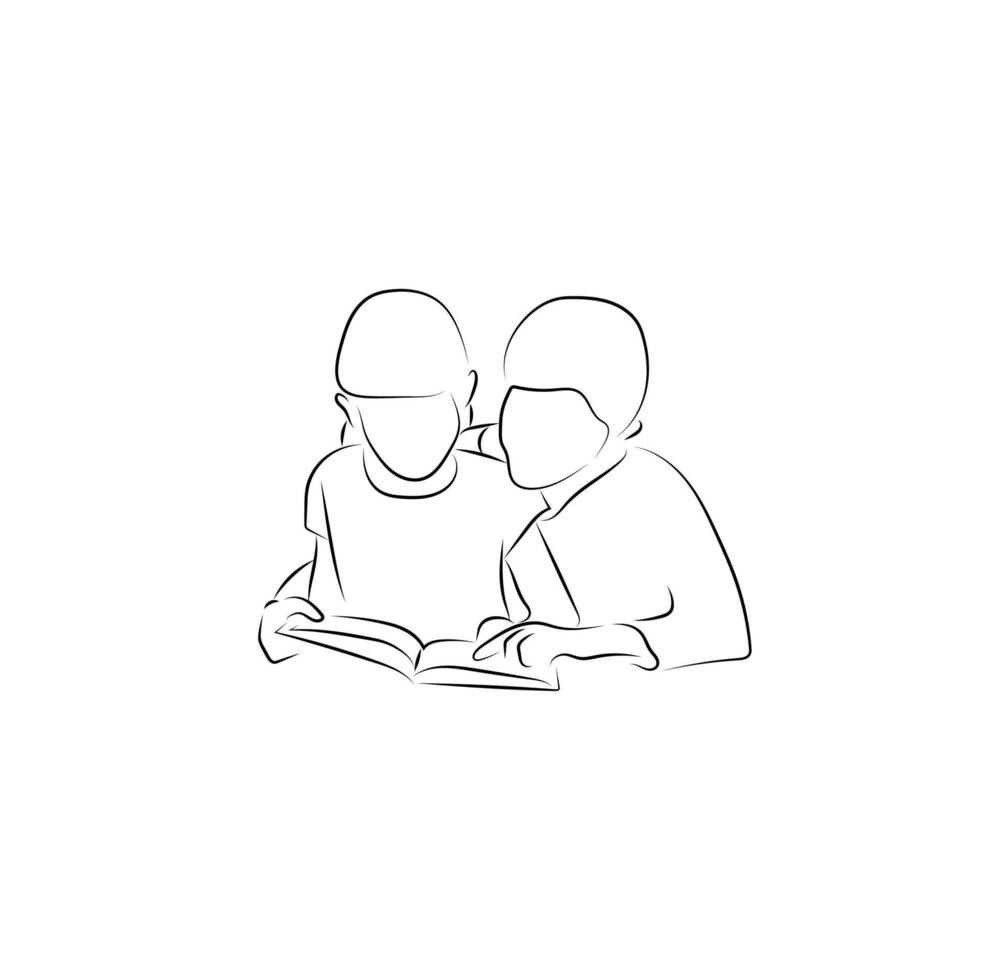 Sketch, Hand drawn, single line art use for logo poster and background vector