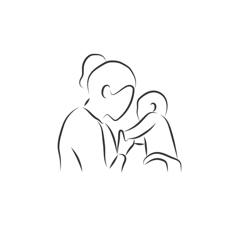 Sketch, Hand drawn, single line art use for logo poster and background vector