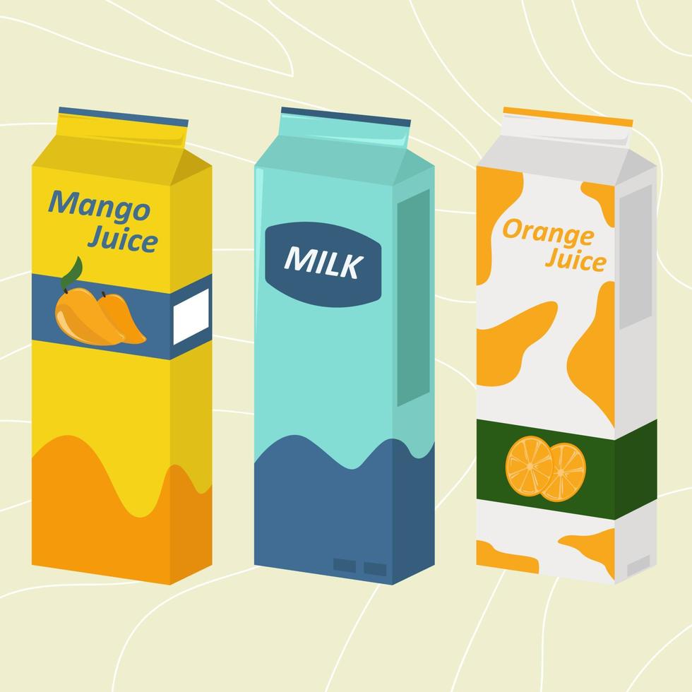 collection of juice box vector