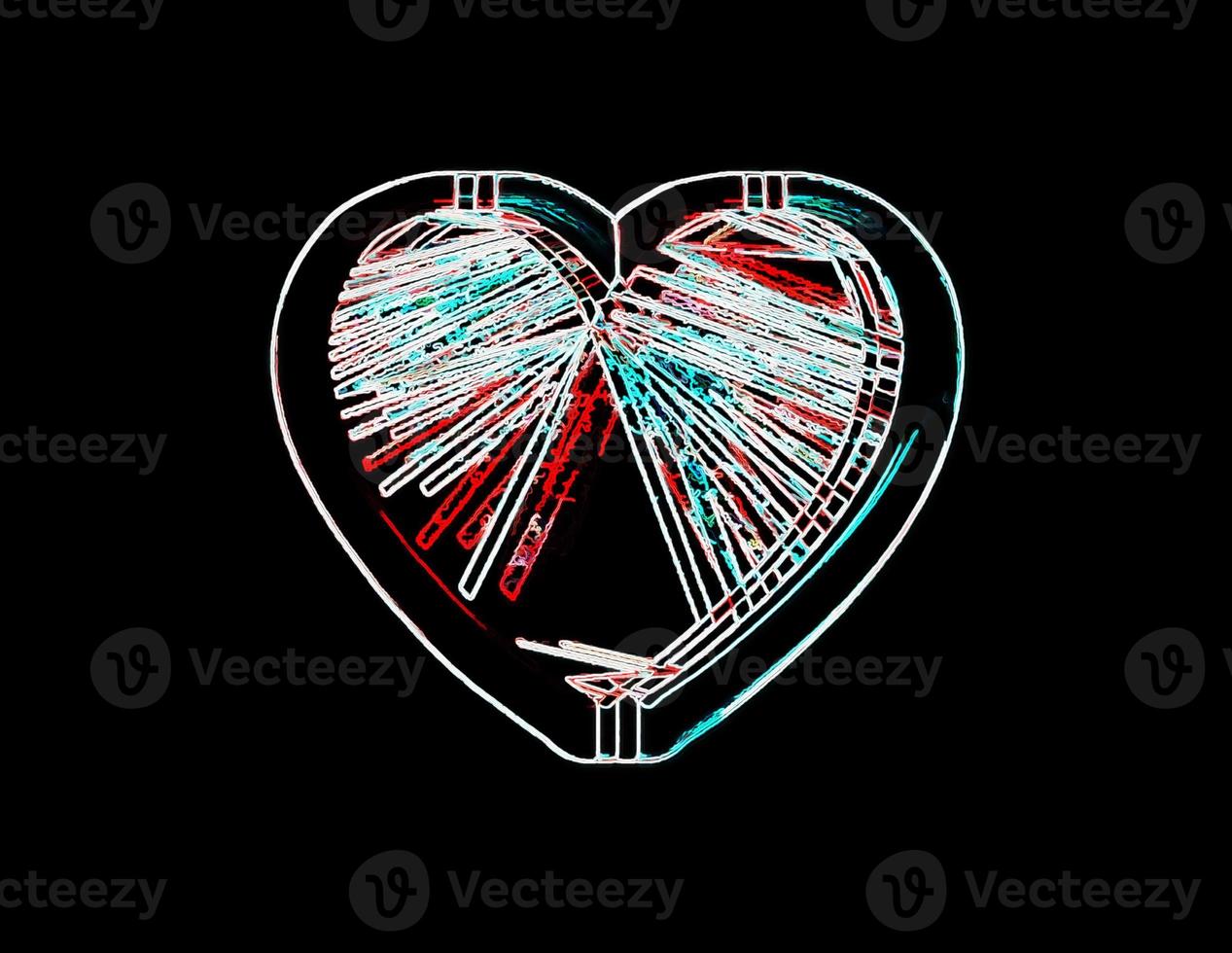 3D Rendering Romantic Heart Background photo