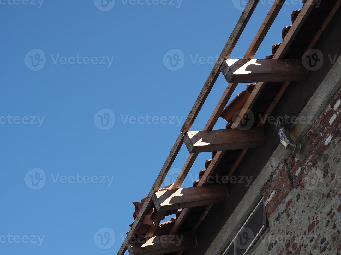 roof damaged by gales during storm photo