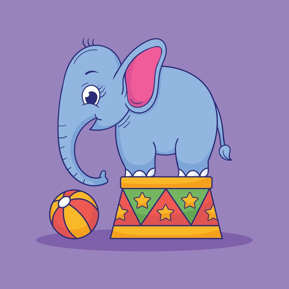 ilustración de elefante bebé, elefante bebé lindo, vector de ilustración de elefante