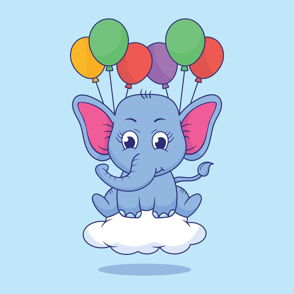 Baby Elephant Illustration, Cute Baby Elephant, Elephant Illustration Vector