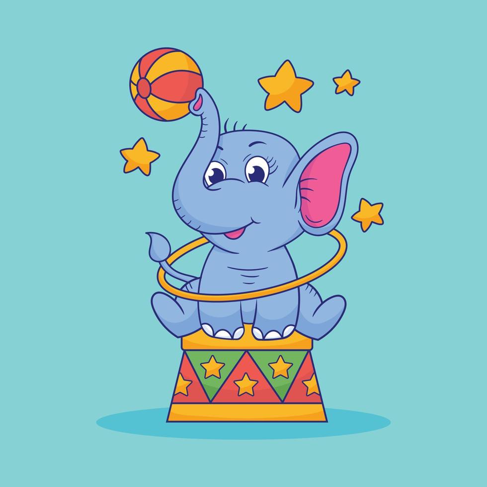 ilustración de elefante bebé, elefante bebé lindo, vector de ilustración de elefante