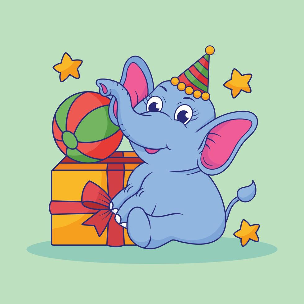 Baby Elephant Illustration, Cute Baby Elephant, Elephant Illustration Vector